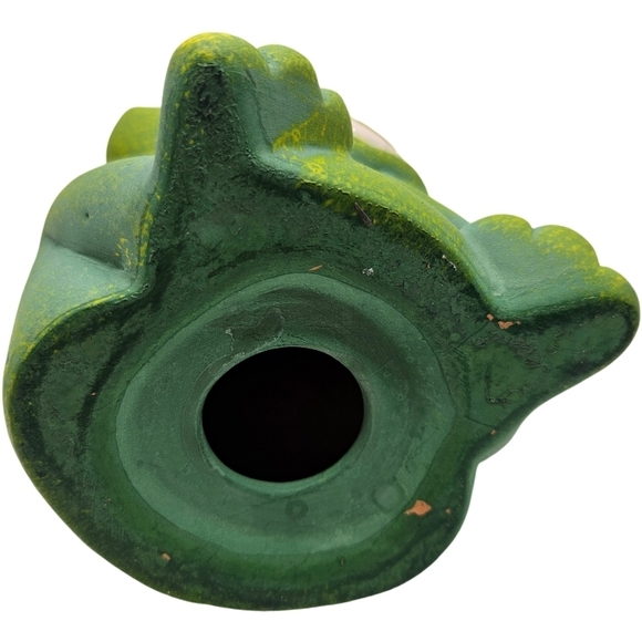 Derpy Ceramic Green Frog Figurine - Picture 6 of 8